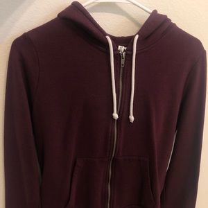 H&M Basic Maroon Jacket with Hoodie